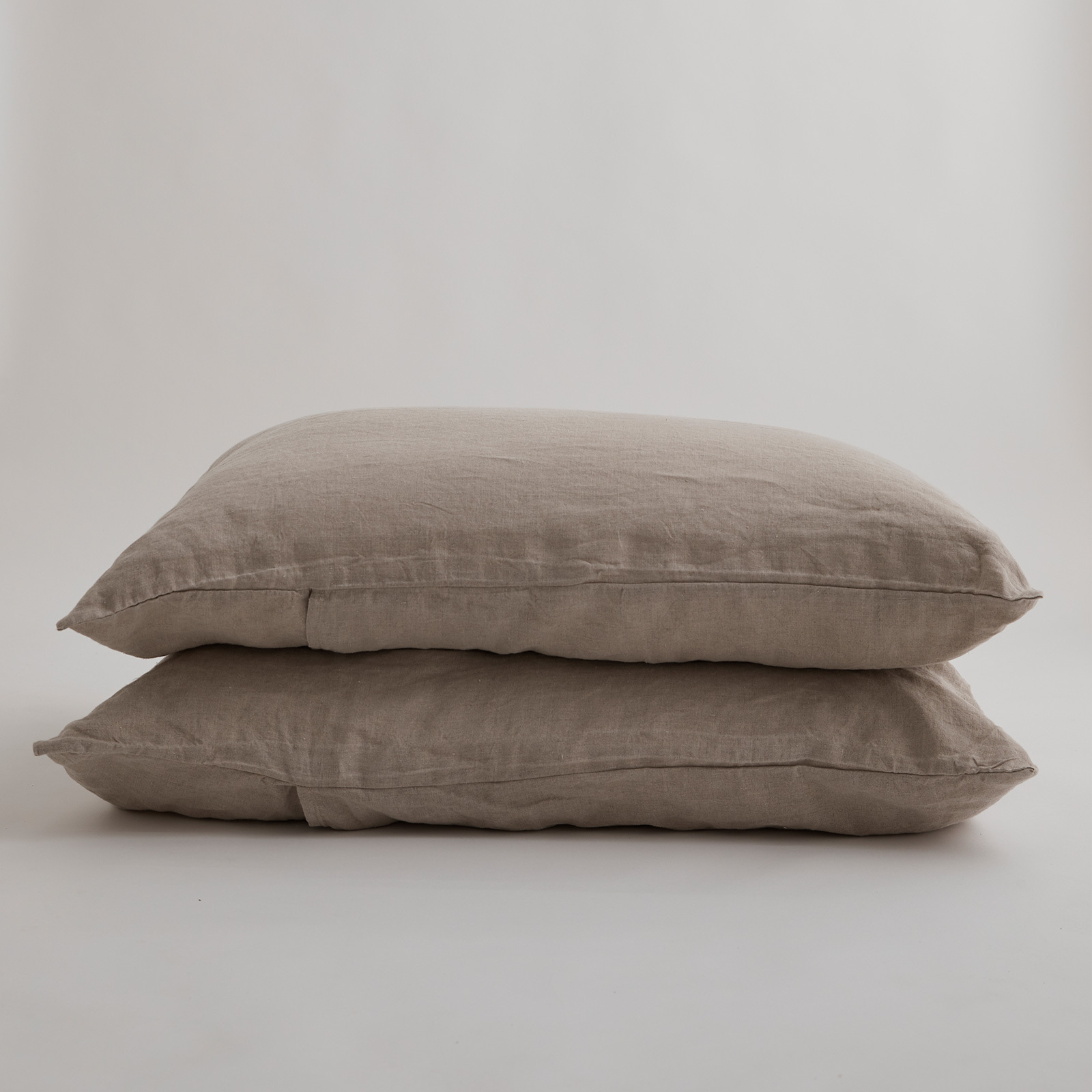 KING SIZE 100% Pure Linen Natural Pillowcase Set (2)
