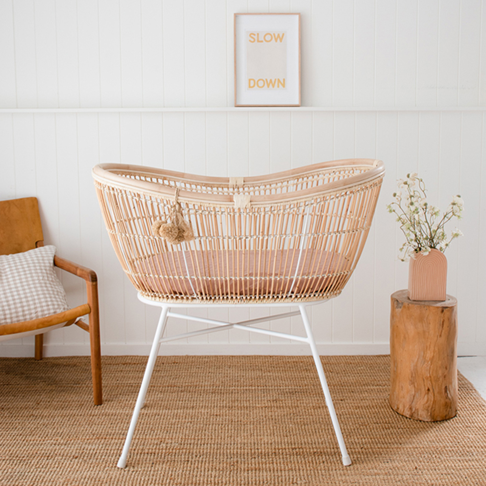 Clay French linen Bassinet Sheet