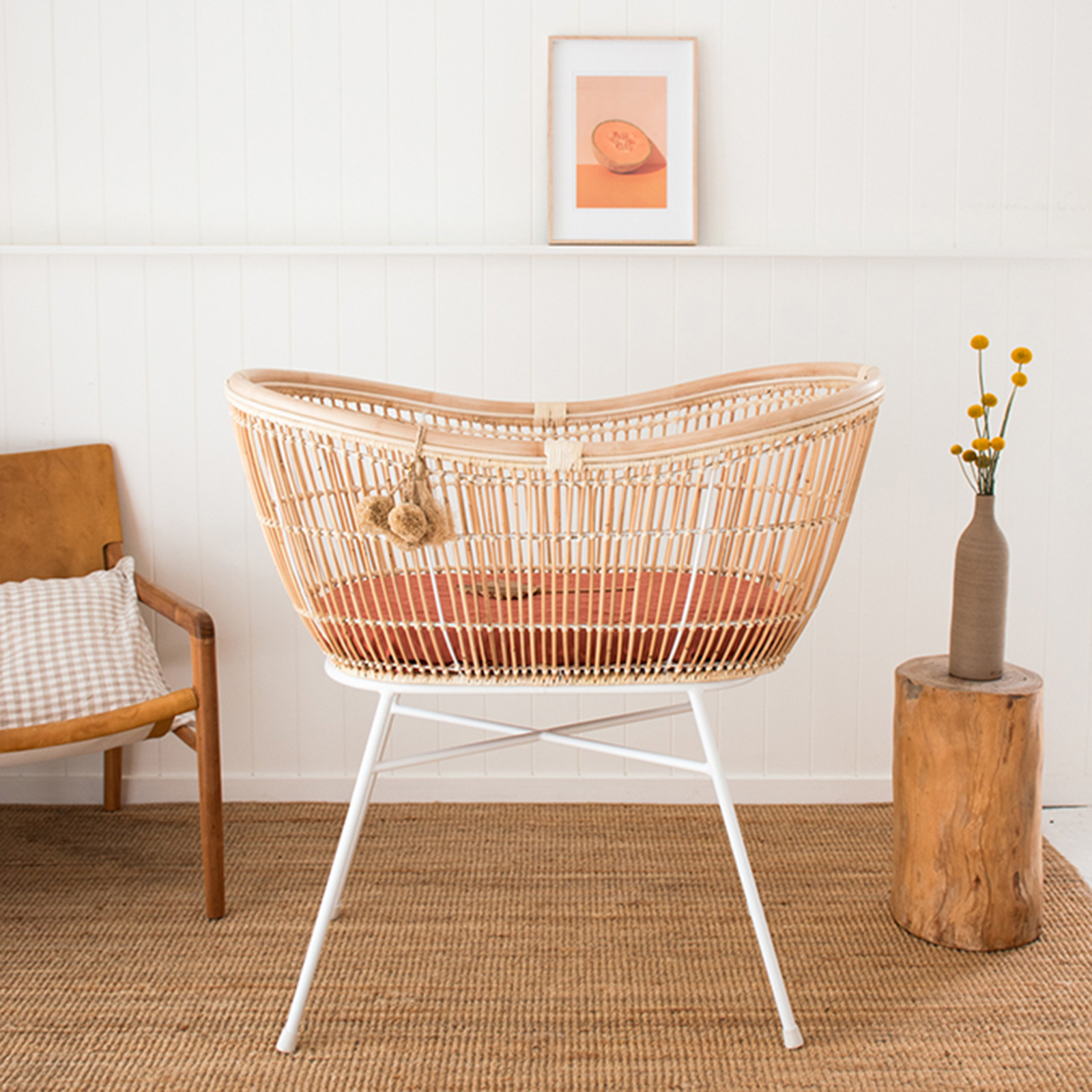 Desert Rose French linen Bassinet Sheet