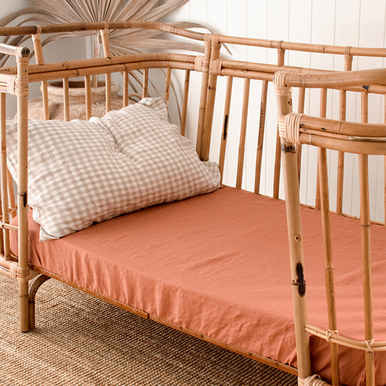 Desert Rose French linen Cot Sheet