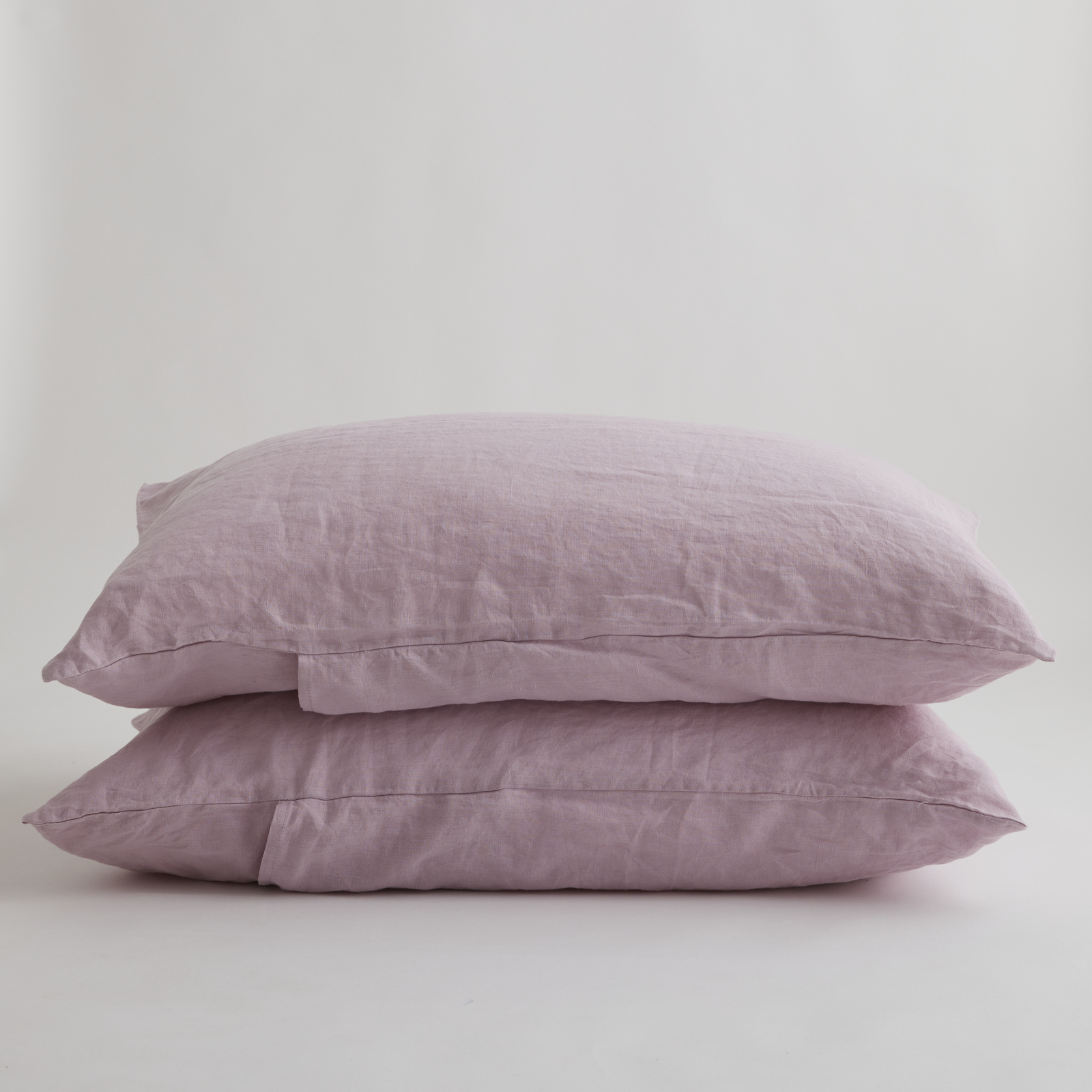 100% Pure Linen Lilac Standard Pillowcase Set (2)