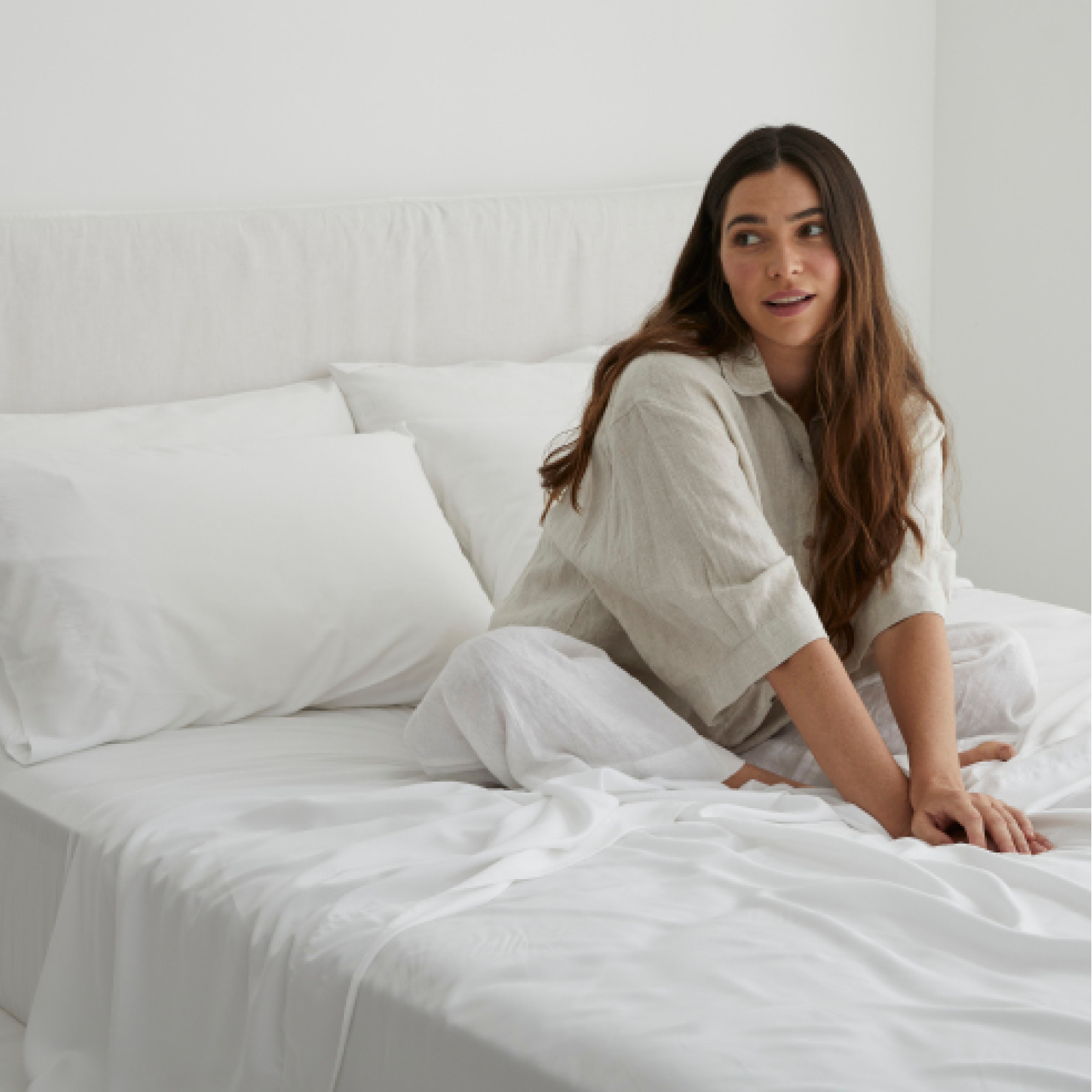 Bamboo Fitted Sheet in White