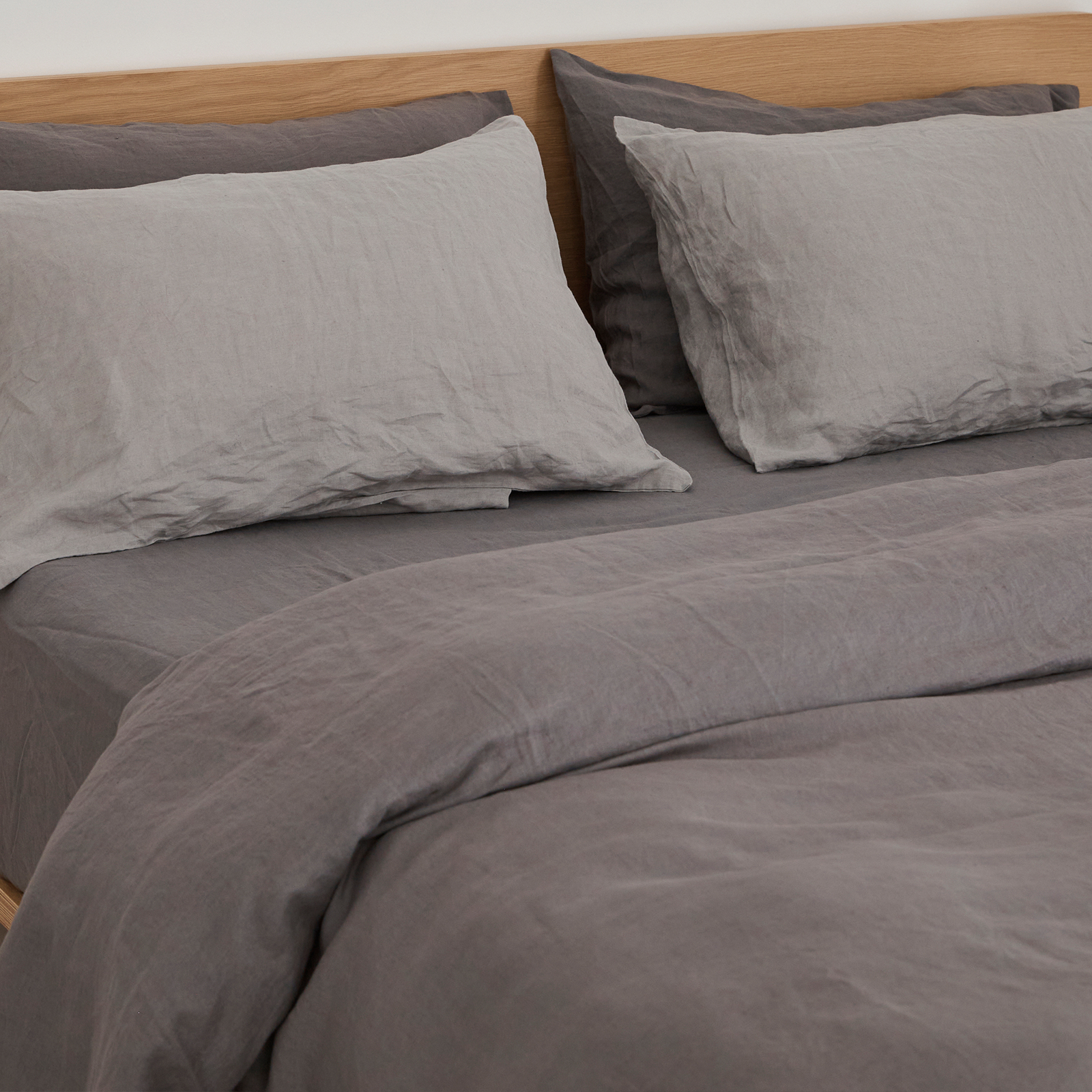 100% pure French linen Duvet Cover in Warm Grey