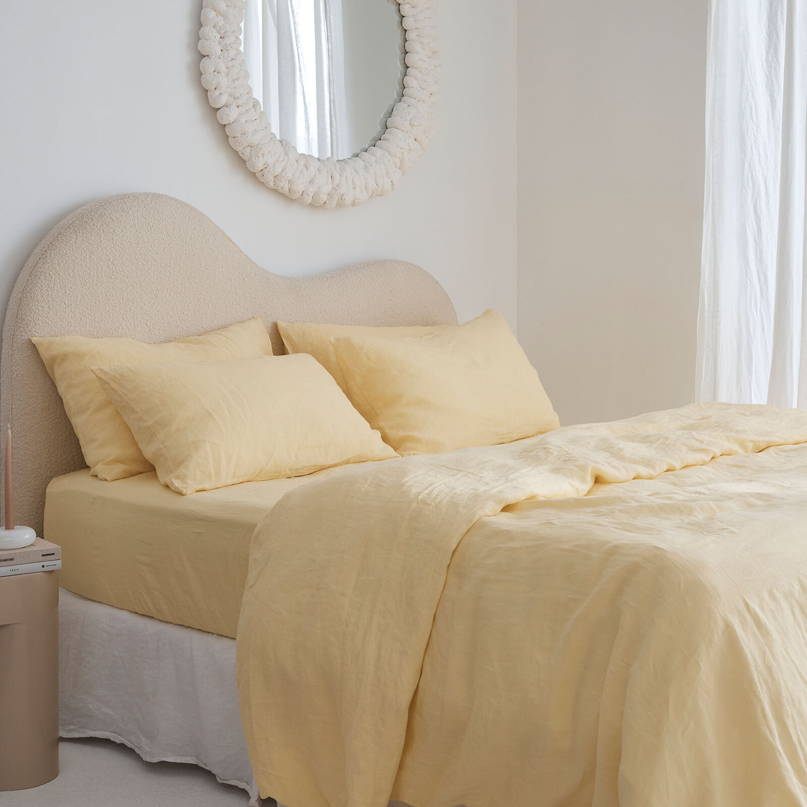 100% pure French linen Duvet Cover in Daisy