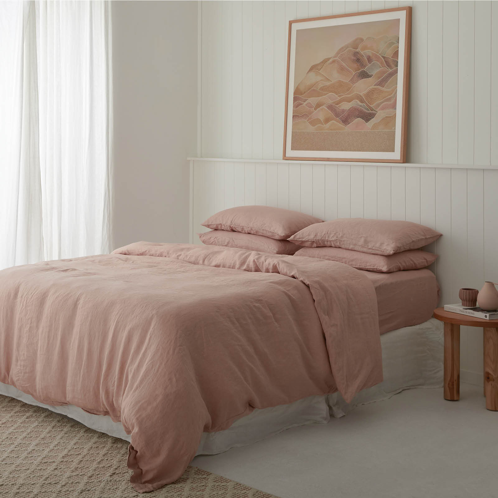 100% pure French linen Duvet Cover in Clay