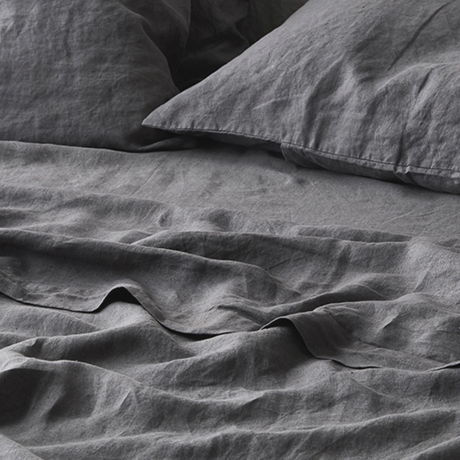 French linen flat sheet in Warm Grey
