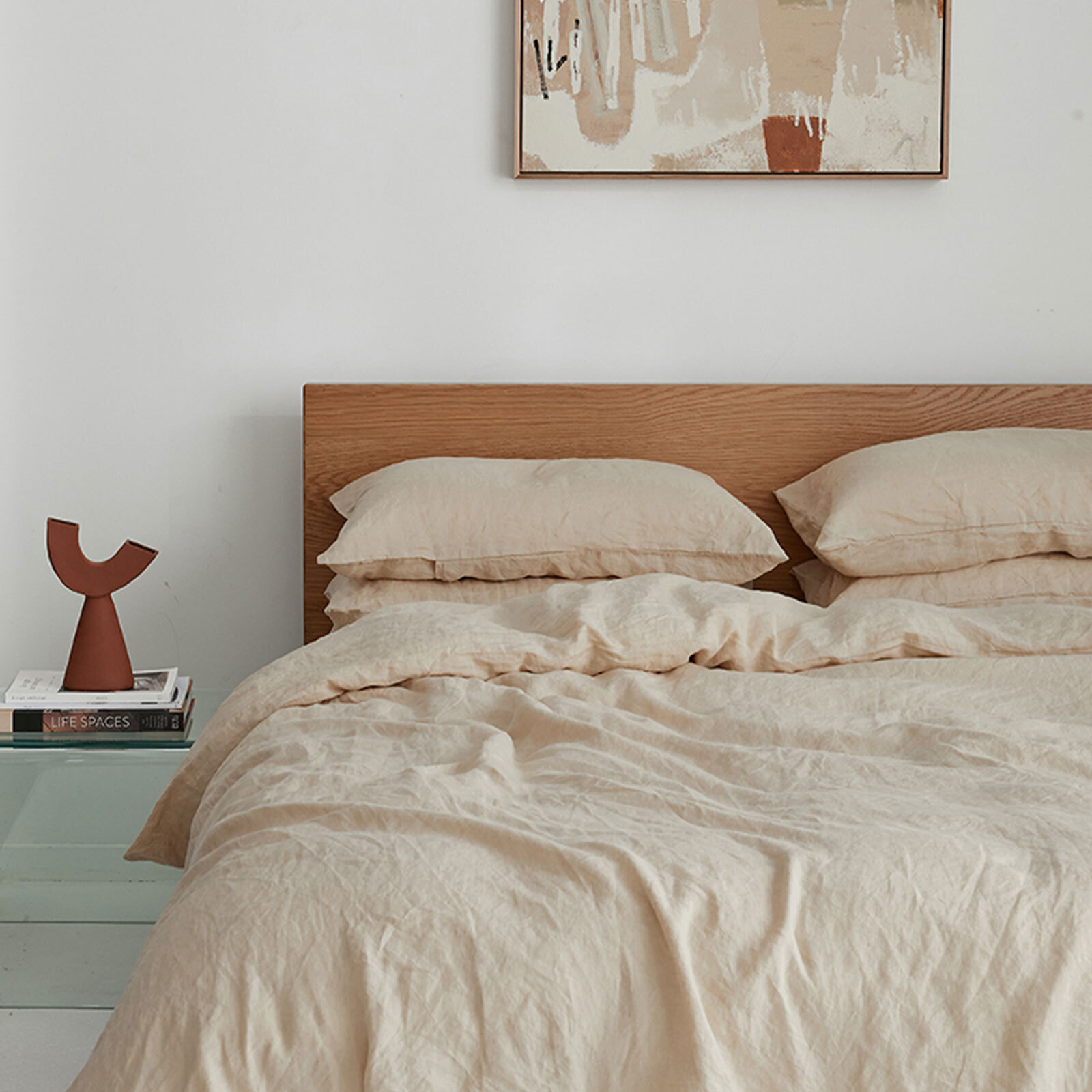 100% pure French linen Duvet Cover in Crème