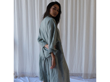 French Linen Robe in Sage
