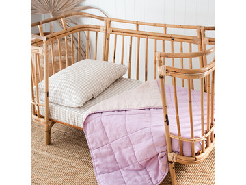 Lilac & Blush French linen Cot Duvet/Play Mat