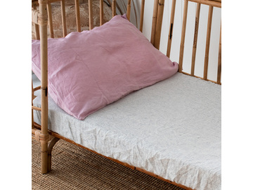 Pinstripe French linen Cot Sheet
