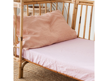 Lilac French linen Cot Sheet