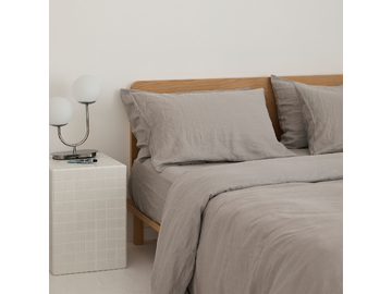 100% pure French linen Duvet Cover in Soft Grey
