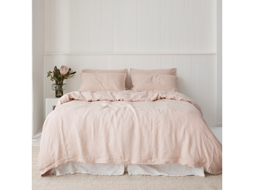 100% pure French linen Duvet Cover in Blush