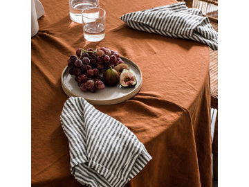 French Linen table cloth in Ochre 