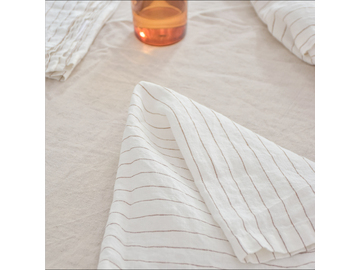 Pure French linen Napkins in Cocoa Stripe (set of 4)