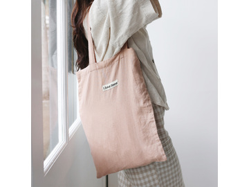 French Linen Market Bag in Clay