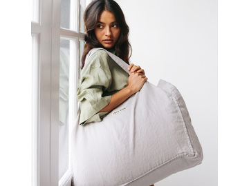 French Linen Carry All Bag in Soft Grey