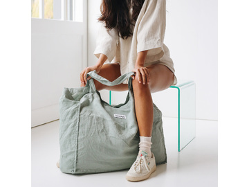 French Linen Carry All Bag in Sage