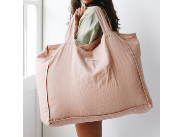 French Linen Carry All Bag in Clay