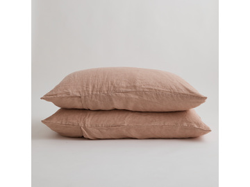 100% Pure Linen Clay Standard Pillowcase Set (2)