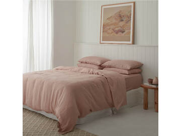 100% pure French linen duvet cover in Clay