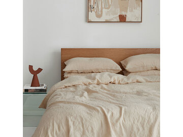 100% pure French linen Duvet Cover in Crème