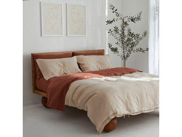 100% pure French linen Duvet Cover in Crème