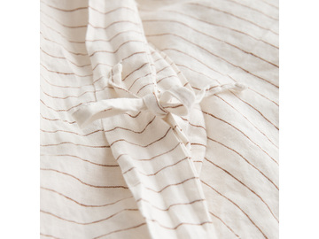 100% pure French linen Duvet Cover in Cocoa Stripe