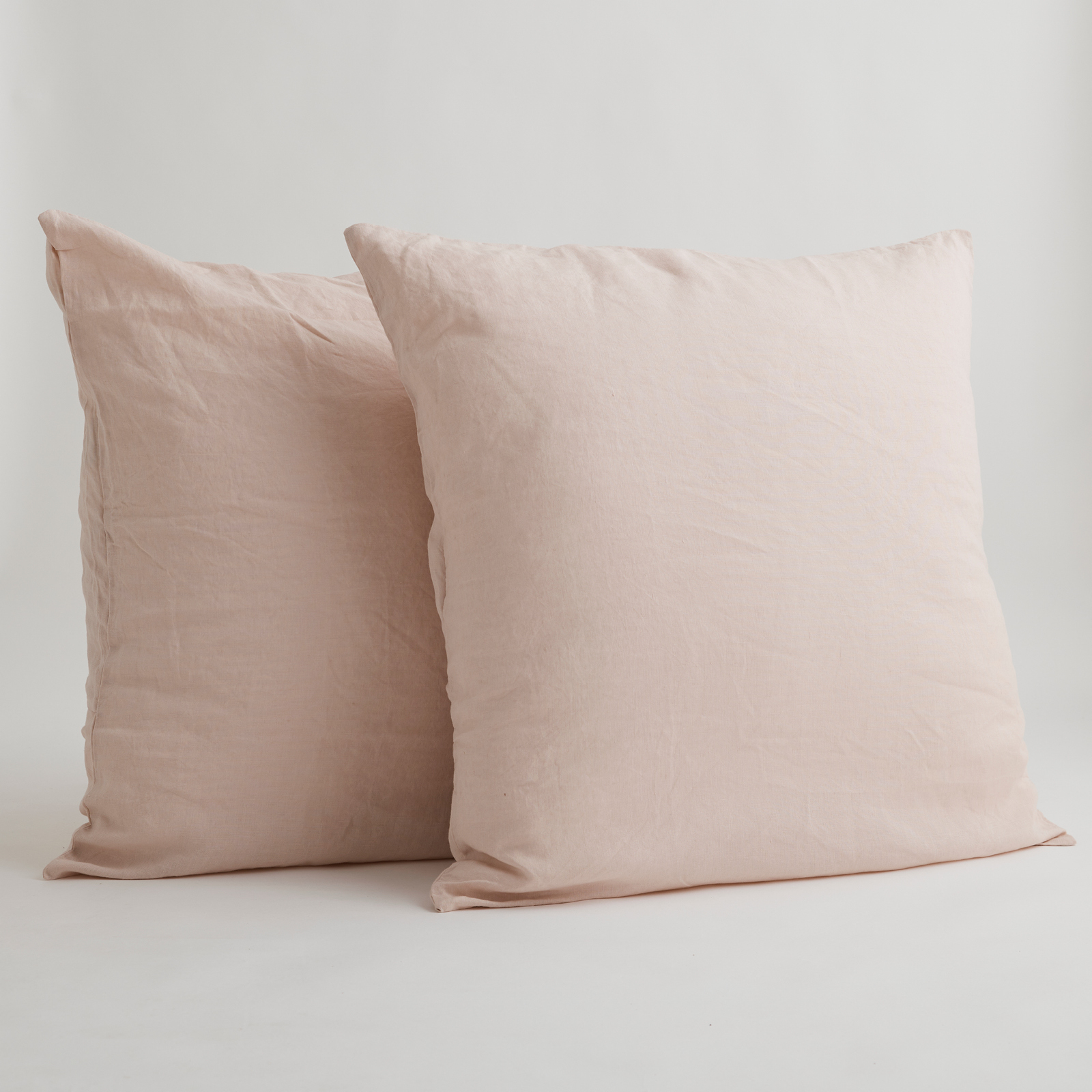 100% Pure Linen European Pillowcase Set in Blush (2)