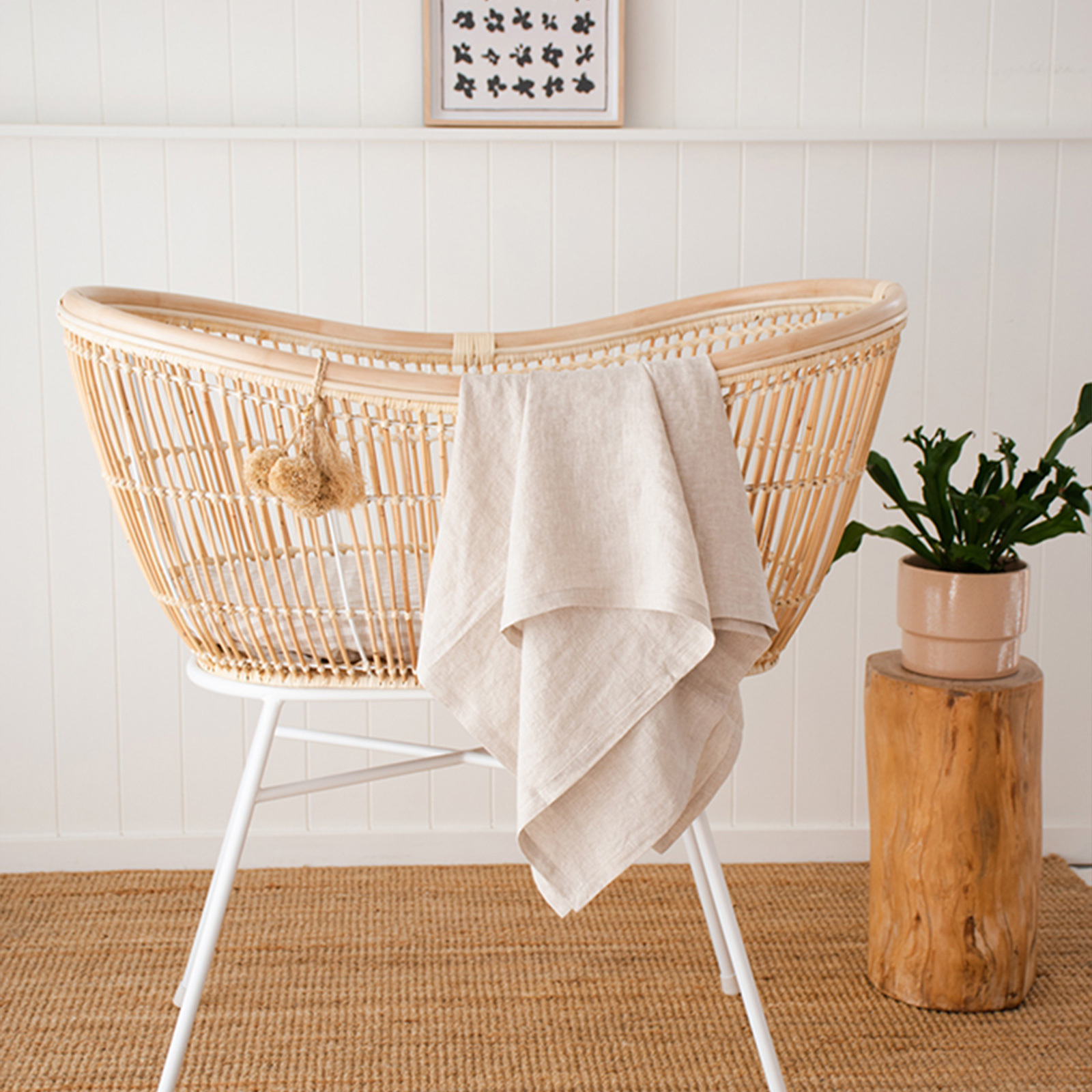 Natural French linen Swaddle