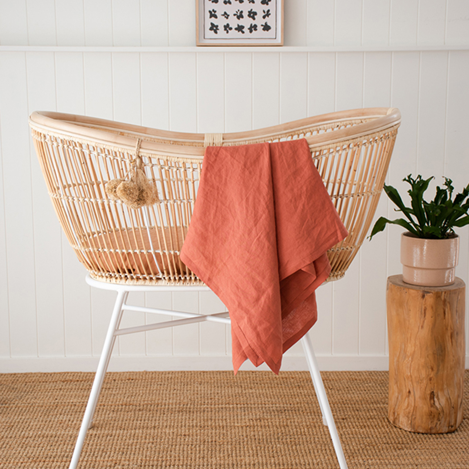 Desert Rose French linen Swaddle