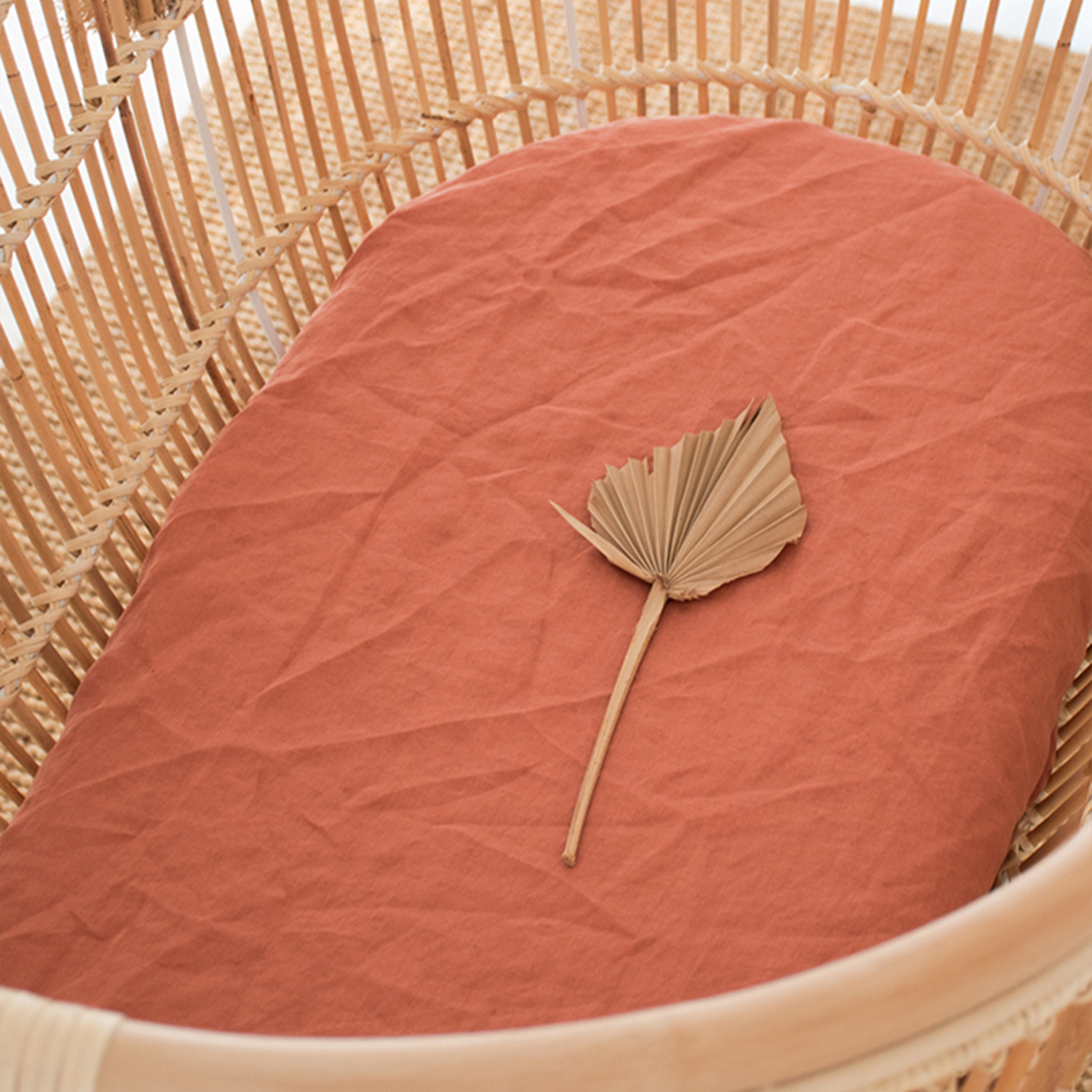 Desert Rose French linen Bassinet Sheet