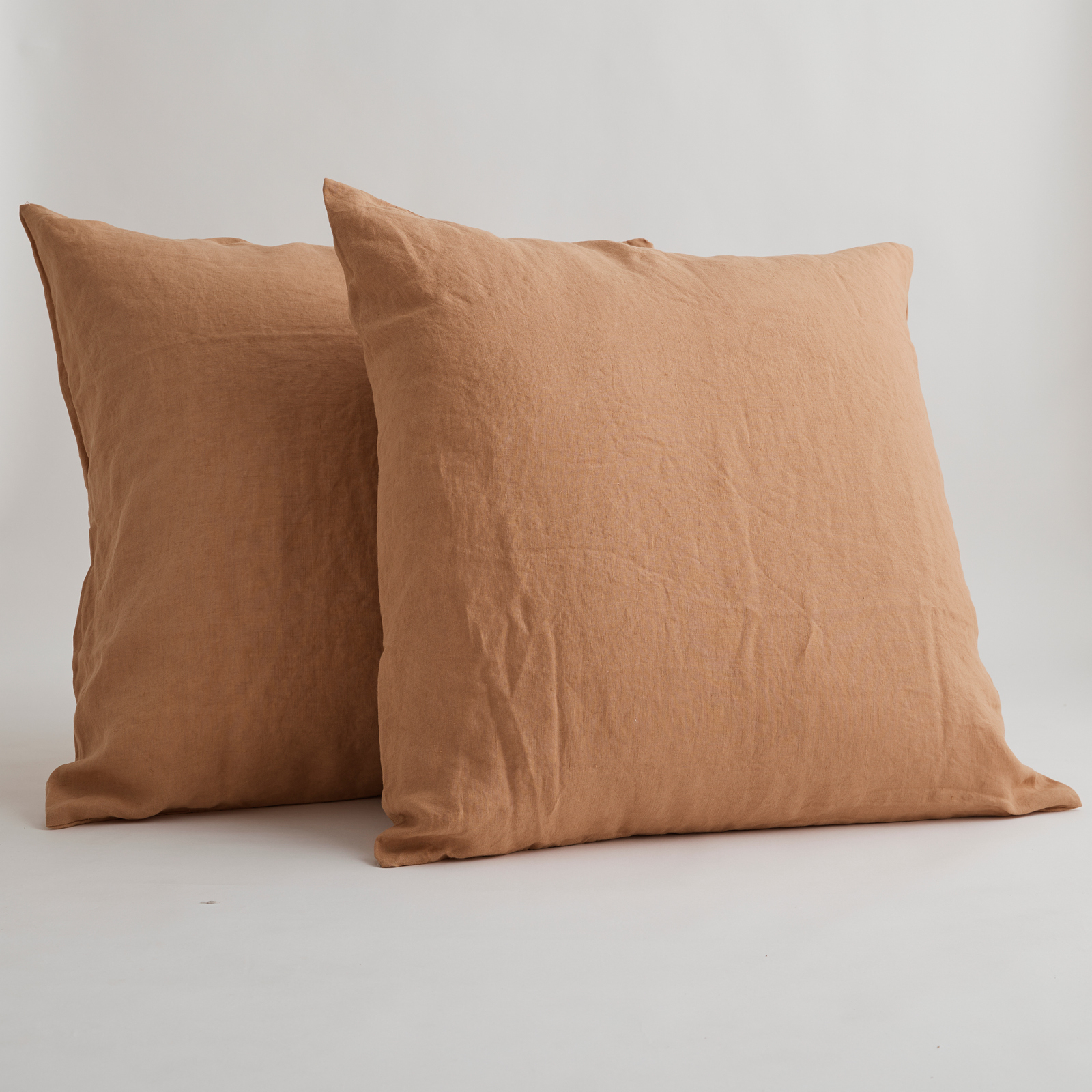 100% Pure Linen European Pillowcase Set in Sandalwood (2)