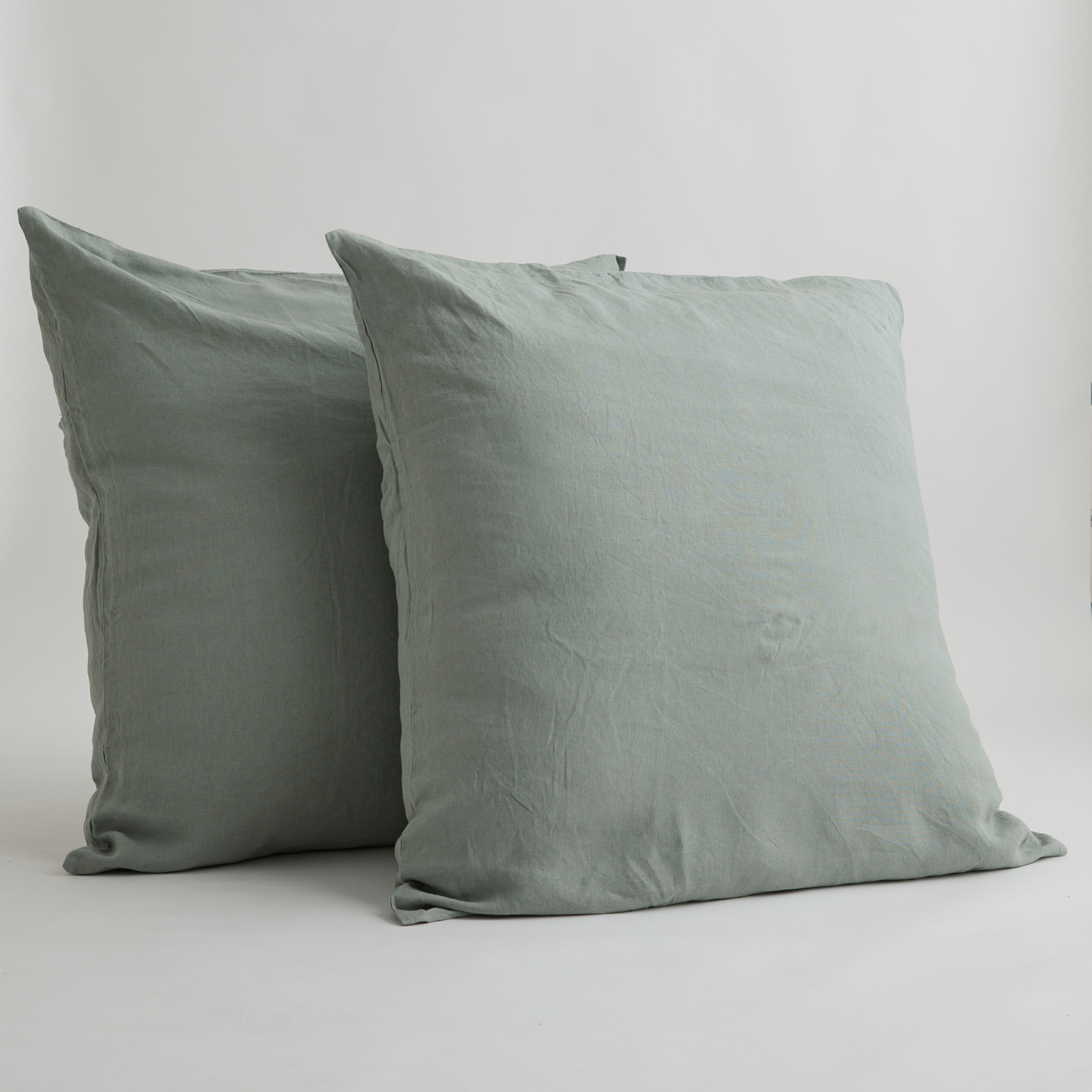 100% Pure Linen European Pillowcase Set  in Sage (2)