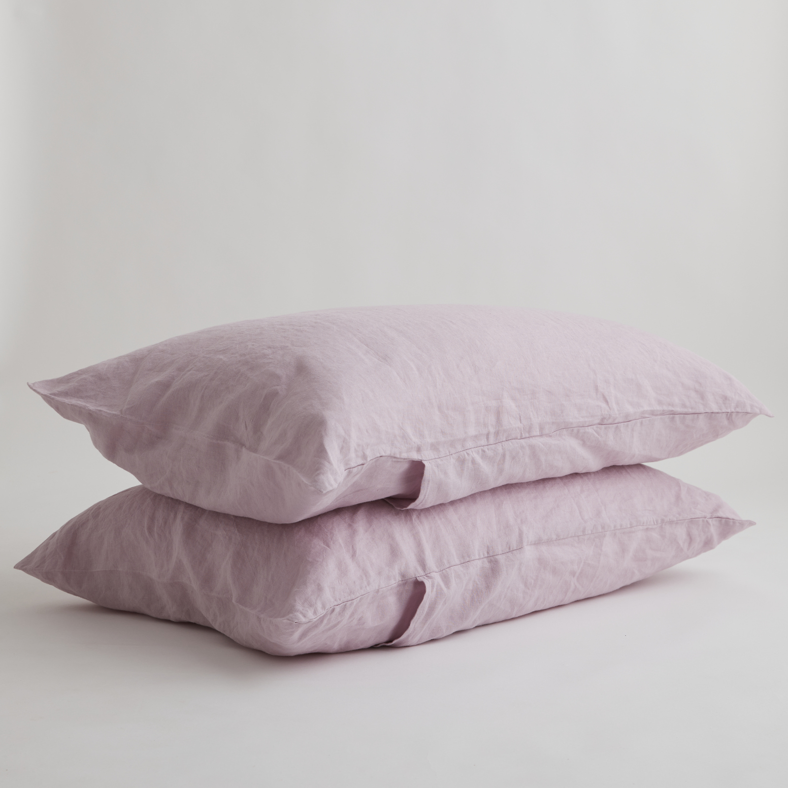 100% Pure Linen Lilac Standard Pillowcase Set (2)