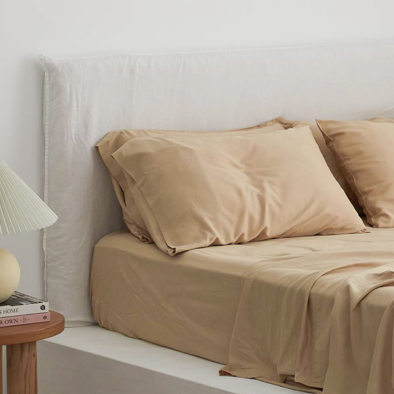 Bamboo Fitted Sheet in Latte