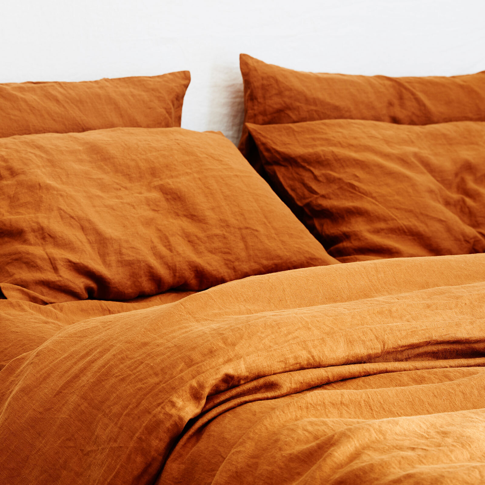100% pure French linen Duvet Cover in Ochre