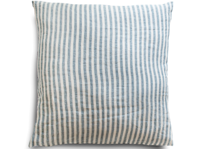 100% Pure Linen European pillowcase in Marine Stripe (1)
