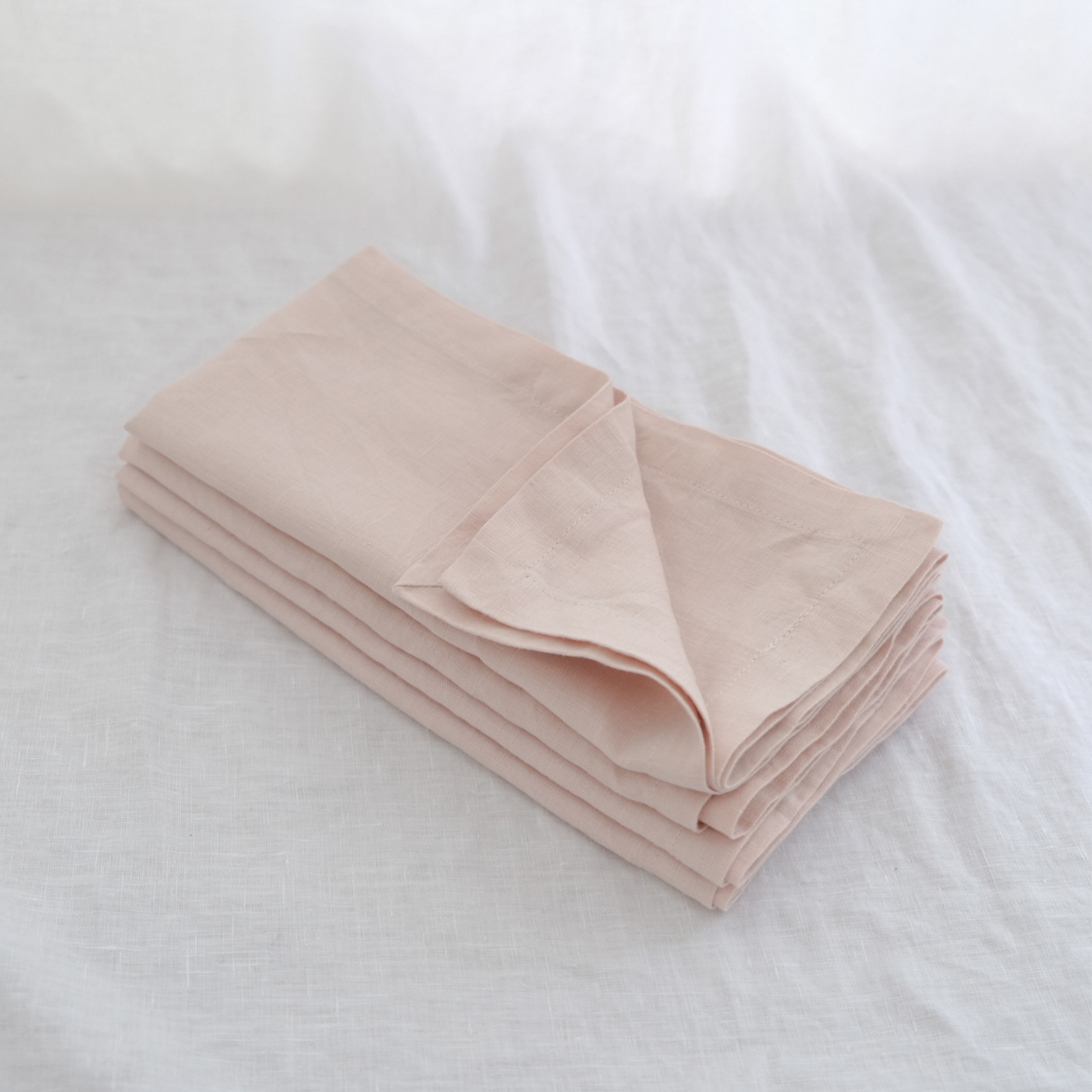 Pure French linen Napkins in Blush (set of 4)