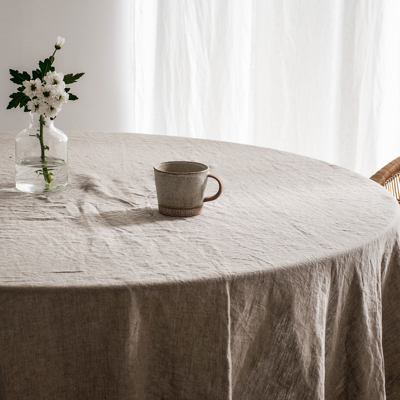 French Linen Table Cloth in Natural