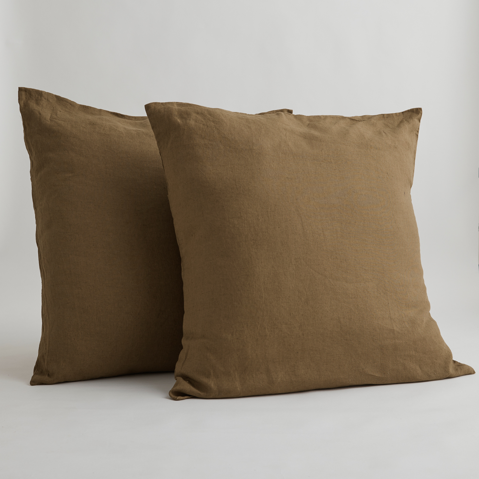 100% Pure Linen European Pillowcase Set in Olive (2)