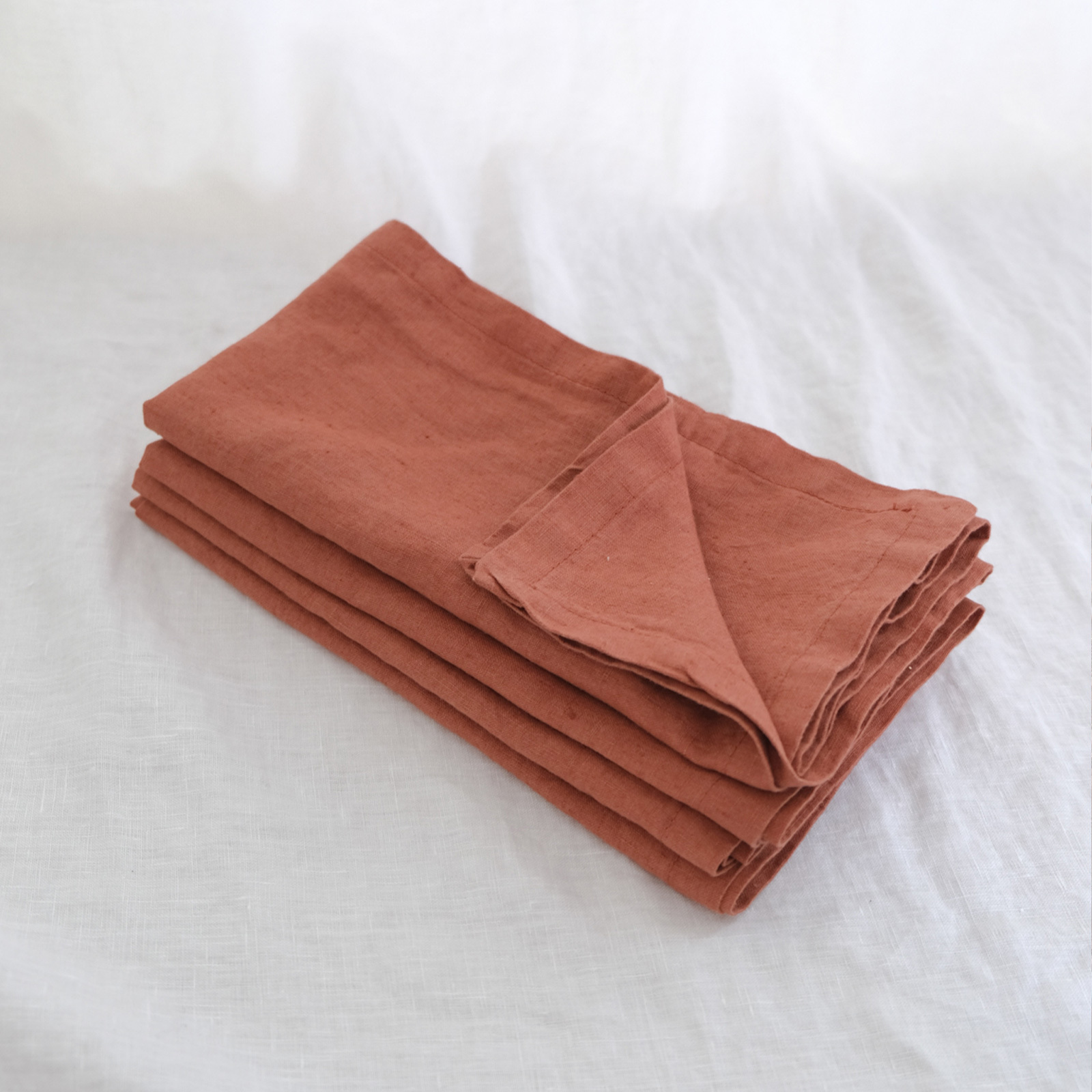 Pure French linen Napkins in Sienna (set of 4)