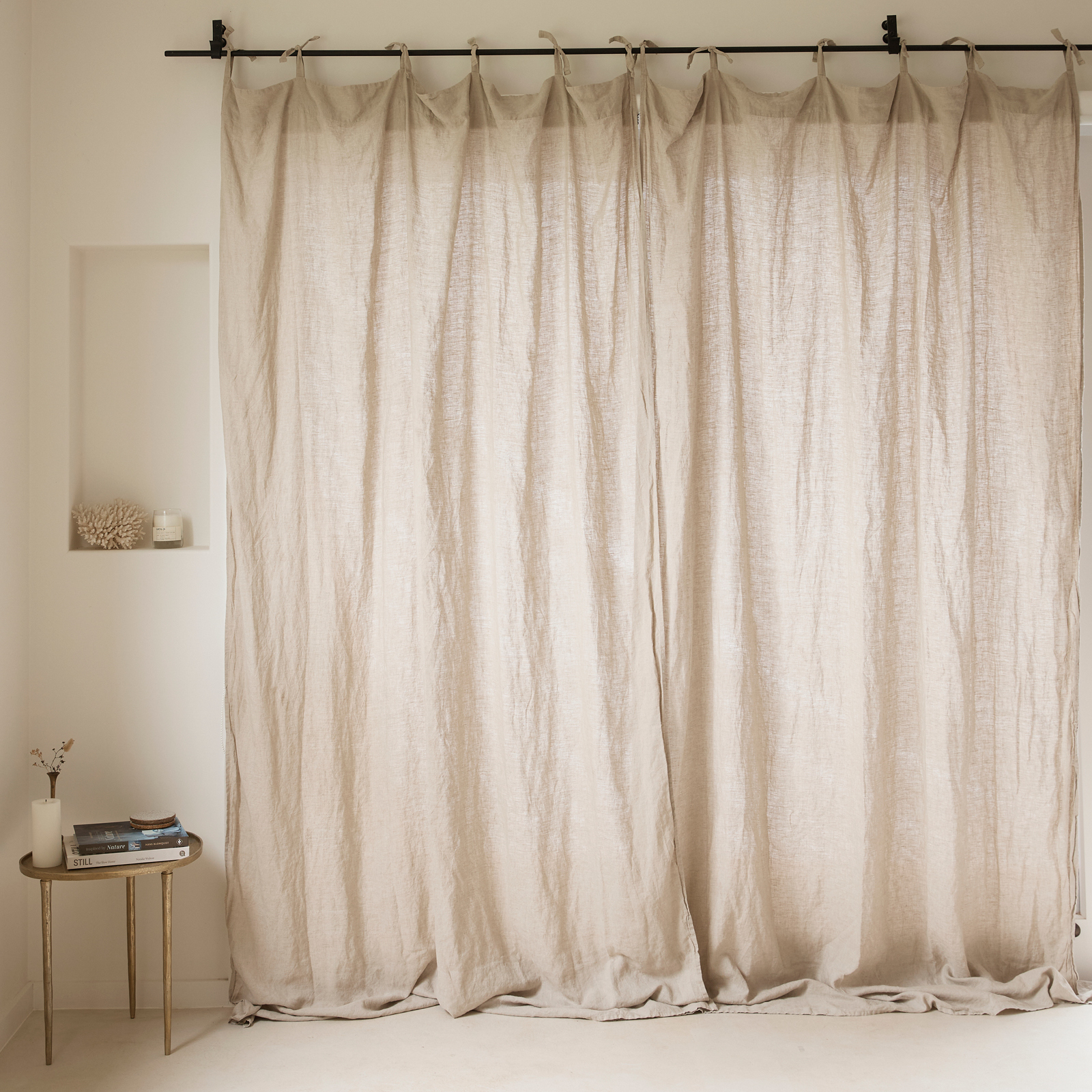 Pure French Linen Curtain Set in Natural