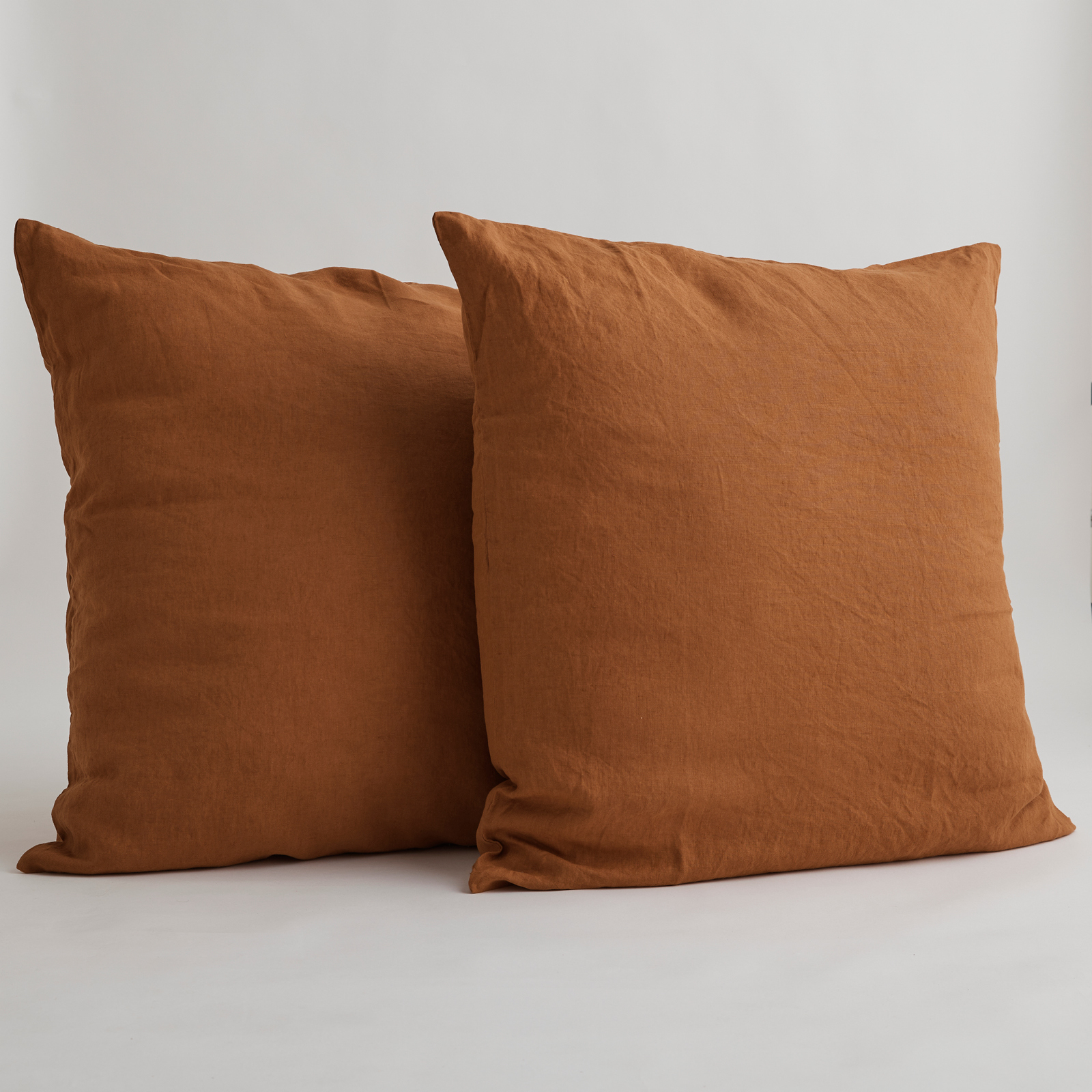100% Pure Linen European Pillowcase Set in Ochre (2)