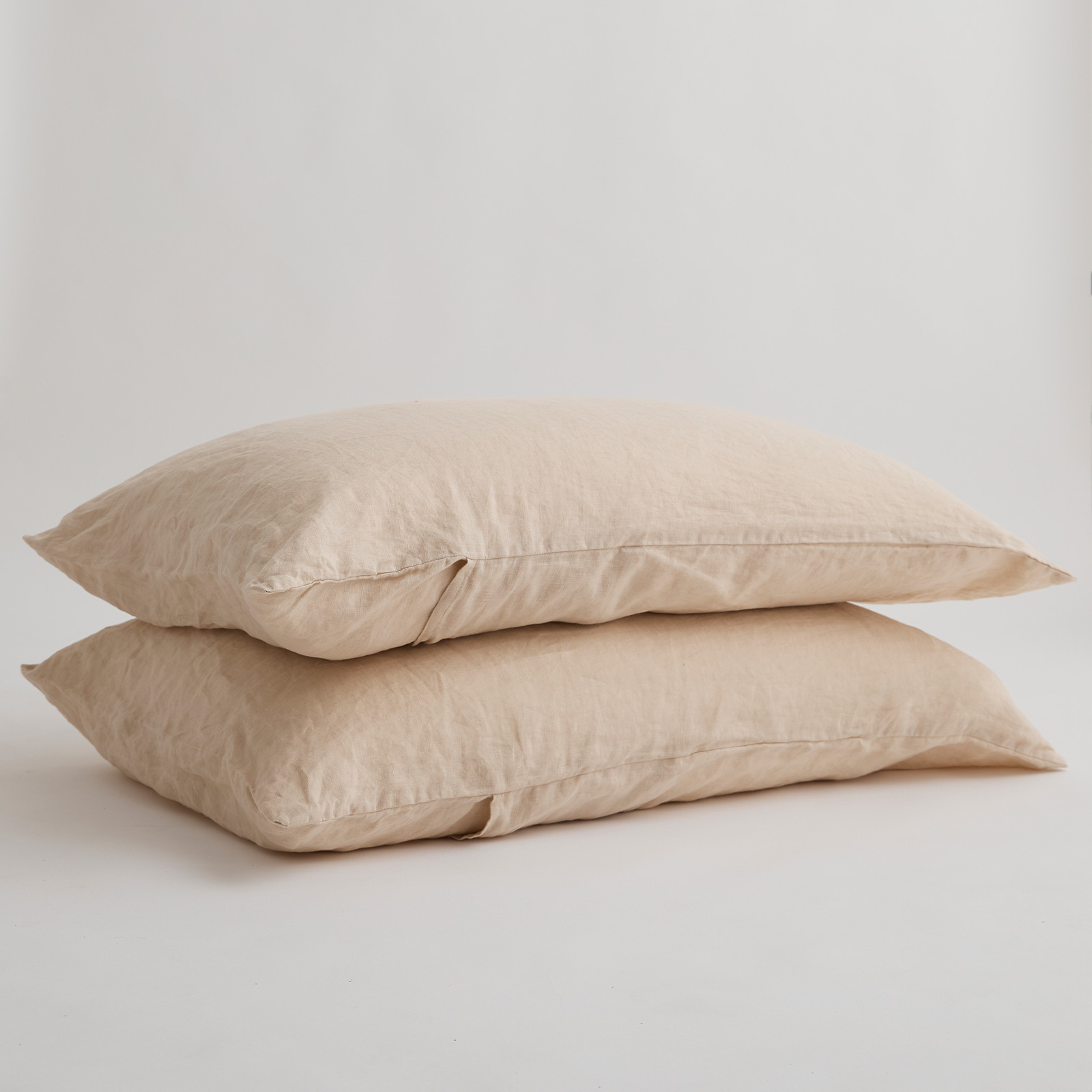 100% Pure Linen Crème Standard Pillowcase Set (2)