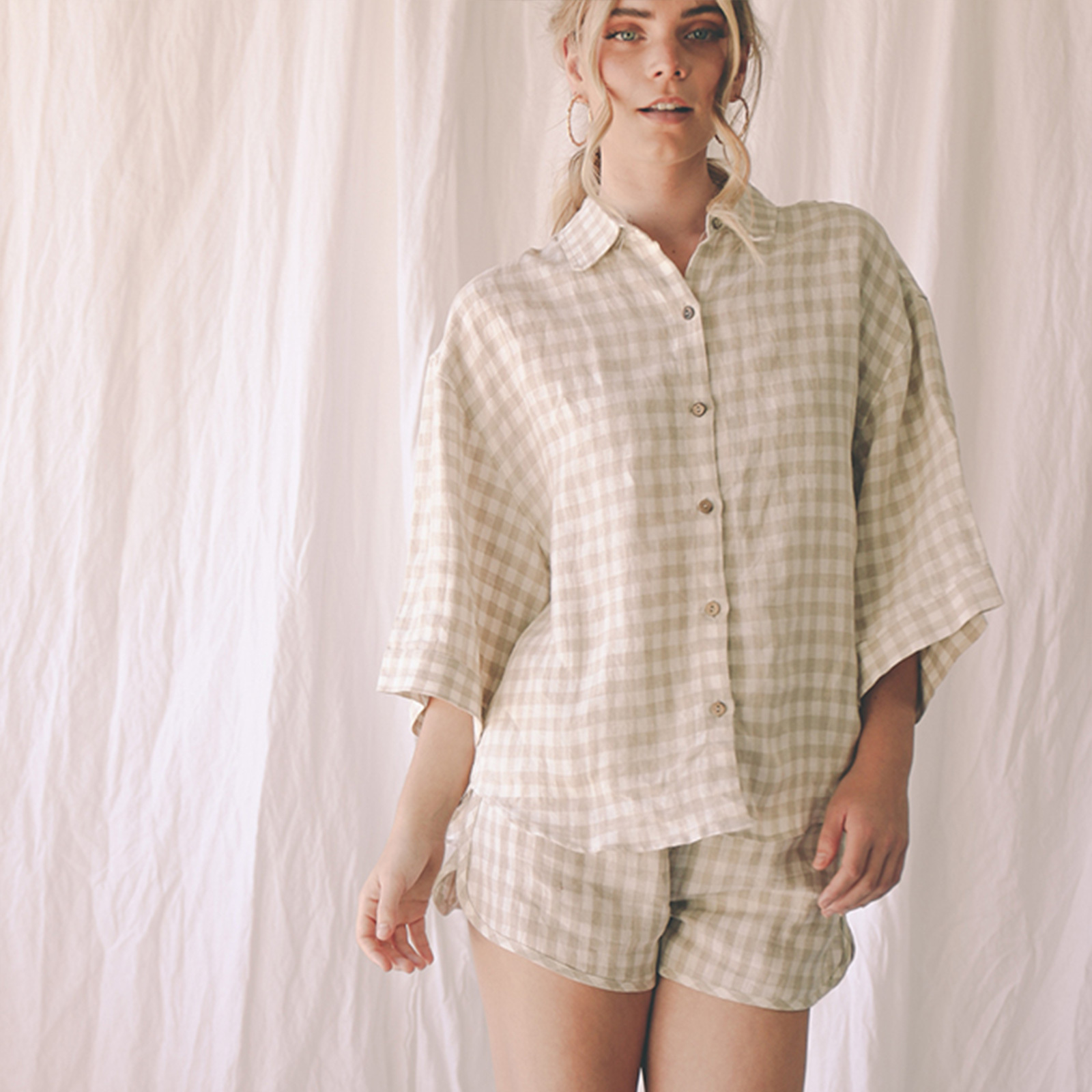 Ruby Set in Beige Gingham 