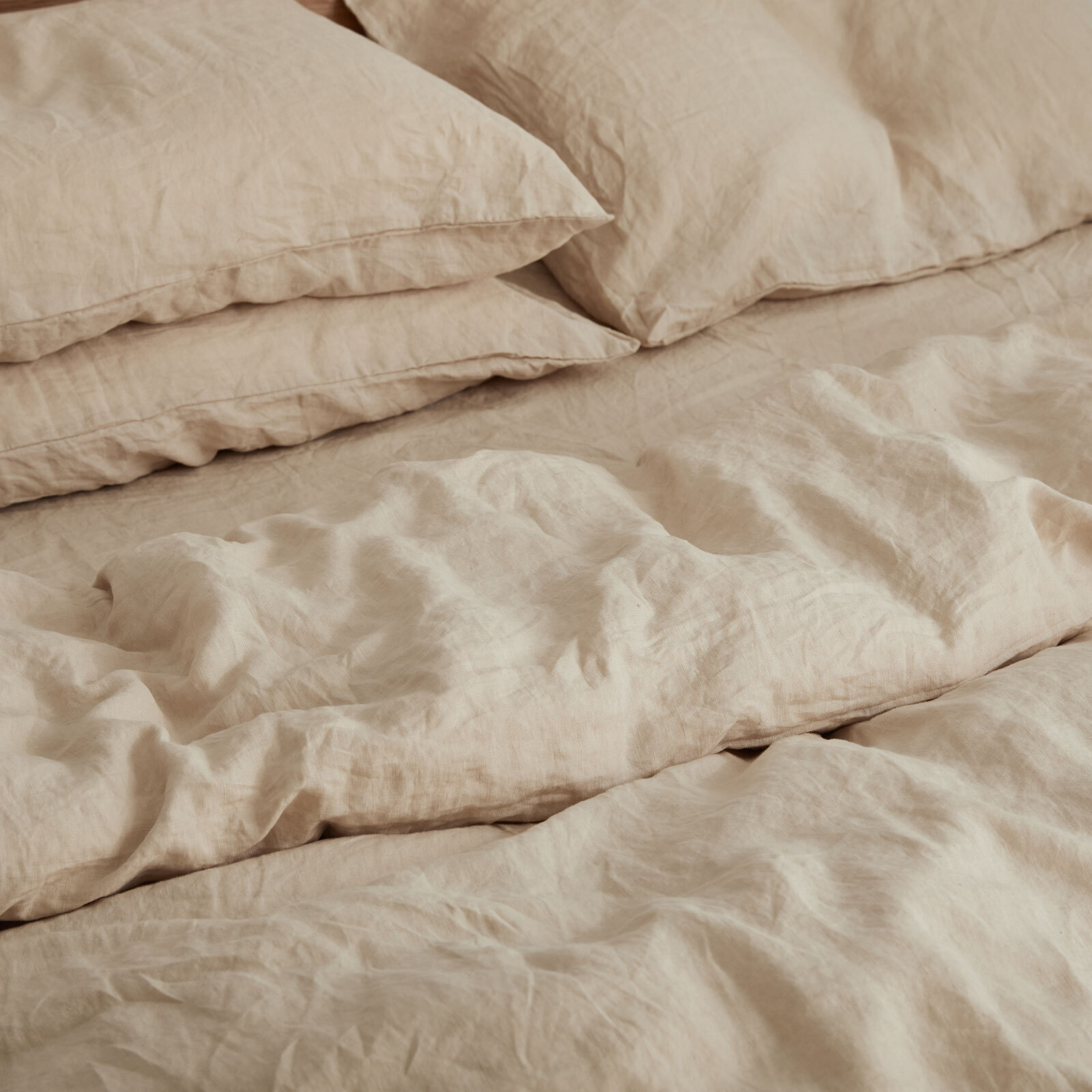 100% pure French linen Duvet Cover in Crème