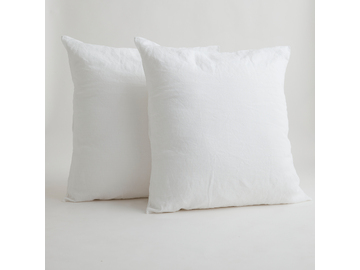 100% Pure Linen European Pillowcase Set in White (2)