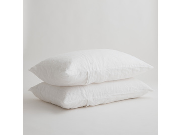 100% Pure Linen White Standard Pillowcase Set (2)