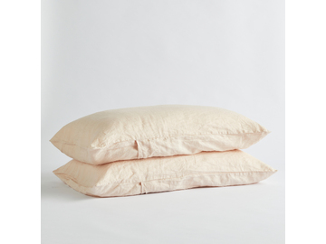 100% Pure Linen Blush Standard Pillowcase Set (2)